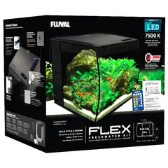 GENERICO - Acuario Fluval Flex Kit de 34 litros, con cristal frontal concavo, Hagen