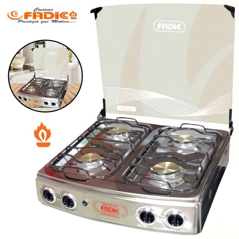 Cocina de mesa con tapa de vidrio karen 22 4h