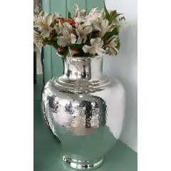 PERU - Adorno Decorativo Jarron o florero de plaque martillado 23 cm de alto