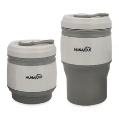 MUNAIQUI - Taza plegable de silicona para café marca color gris