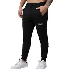M MUSCLE MUSEUM - Jogger Deportivo Color Negro Bolsillos con Cierre para Hombre