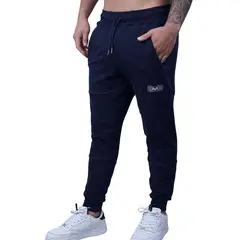 M MUSCLE MUSEUM - Jogger Deportivo Color Azul Bolsillos con Cierre para Hombre