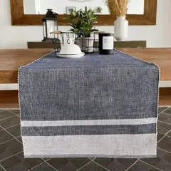 GENERICO - Camino De Mesa Danae 100% Algodòn 40x180cm Azul - SaviHome