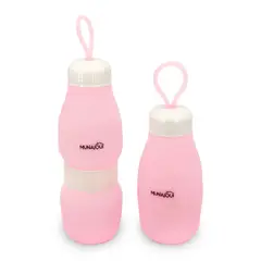MUNAIQUI - Botella deportiva plegable de silicona marca color rosado