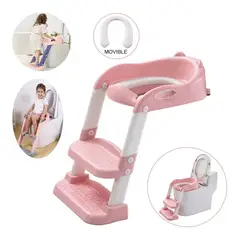 DOUX BEBE - Asiento Entrenamiento Para Niños con Escalera Rosado