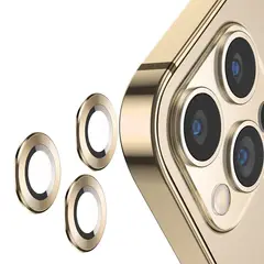 GENERICO - Mica de Cámara Metálico Compatible con iPhone 13 Pro-13 Pro Max Golden