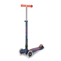 MICRO - Scooter Maxi Deluxe FOLDABLE LED Navy Red