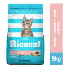 RICOCAT - Gatitos Carne, Pescado y Leche 9 Kg.