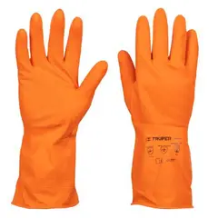 TRUPER - Guantes látex para limpieza, Puño largo 8 talla M