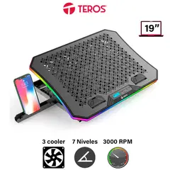 TEROS - Cooler Laptop Gamer Notebook Rgb Notebook Hasta 19" Inclinacion