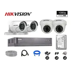 Hikvision - CÁMARAS SEGURIDAD KIT 4 FULL HD VIGILANCIA 1080P DISCO 500GB COMPLETO