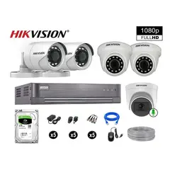 HIKVISION - CÁMARAS SEGURIDAD KIT 5 FULL HD VIGILANCIA + DISCO 1TB 1 CAMARA AUDIO