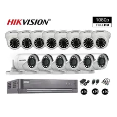 HIKVISION - CÁMARAS SEGURIDAD KIT 14 FULL HD VIGILANCIA 1080P + CABLE HDMI