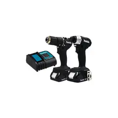 MAKITA - Combo Taladro Percutor Atornillador de Impacto 18V Dlx2414X7B