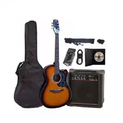 GENERICO - Pack de guitarra electroacústica con amplificador y accesorios.