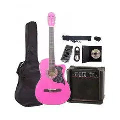 GENERICO - Pack de guitarra electroacústica con amplificador y accesorios.
