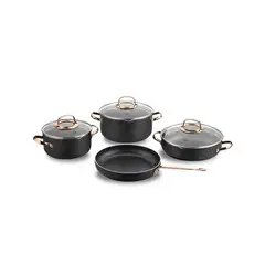 KORKMAZ - Juego de Ollas 7 Piezas Rose Gold Galaski