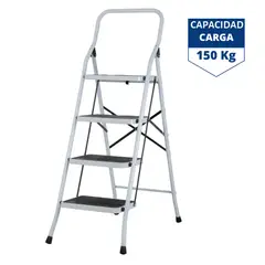 PRETUL - Escalera tijera 4 peldaños acero, plegable -