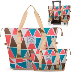MINARI - Bolso de Viaje Cartera Expandible Impermeable Triángulos 30B