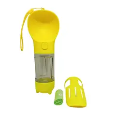 GENERICO - Bebedero Multifuncional Portátil Para Mascotas 3 En 1 Amarillo