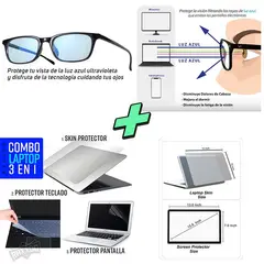 OEM - Skin 3 en 1 p/ Laptop 15 15.6 + Lentes p/ Computadora con filtro azul