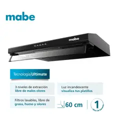 MABE - Campana Extractora Utilitaria 60cm Negro CMU6020PB0