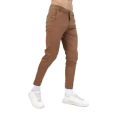 J JERAOUS - Pantalón JERAOUS de drill strech Cafe