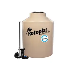 ROTOPLAS - TANQUE PARA AGUA DE 2,500 LTS COLOR ARENA CON KIT DE ACCESORIOS