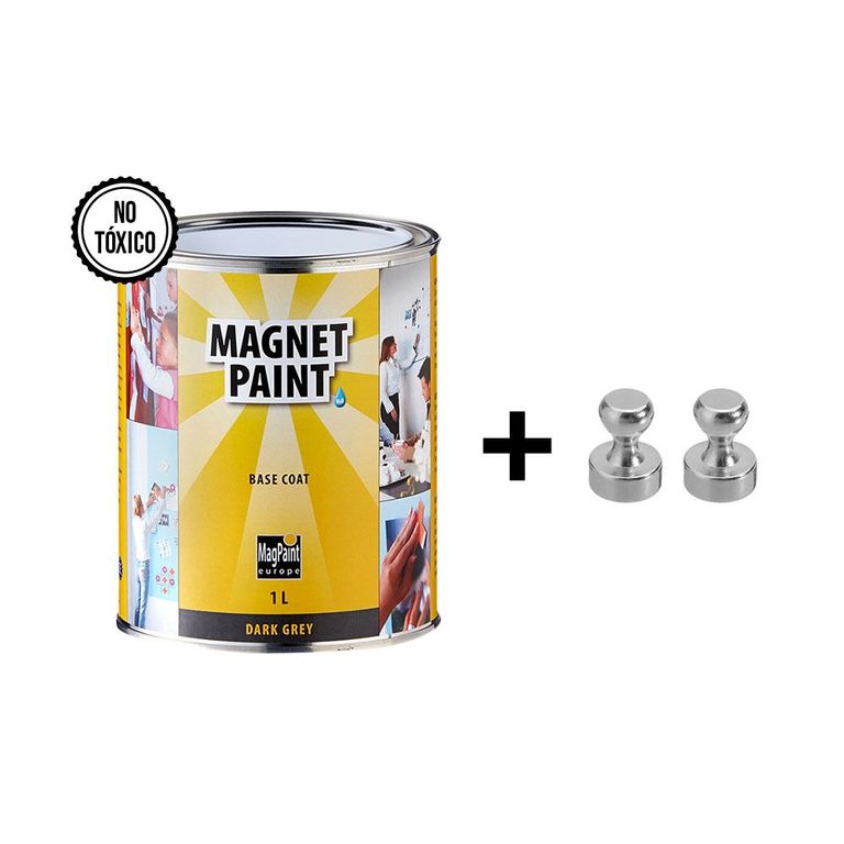 Pintura Efecto Magnético MagnetPaint 1L + 2 Imanes De Neodimio Pin