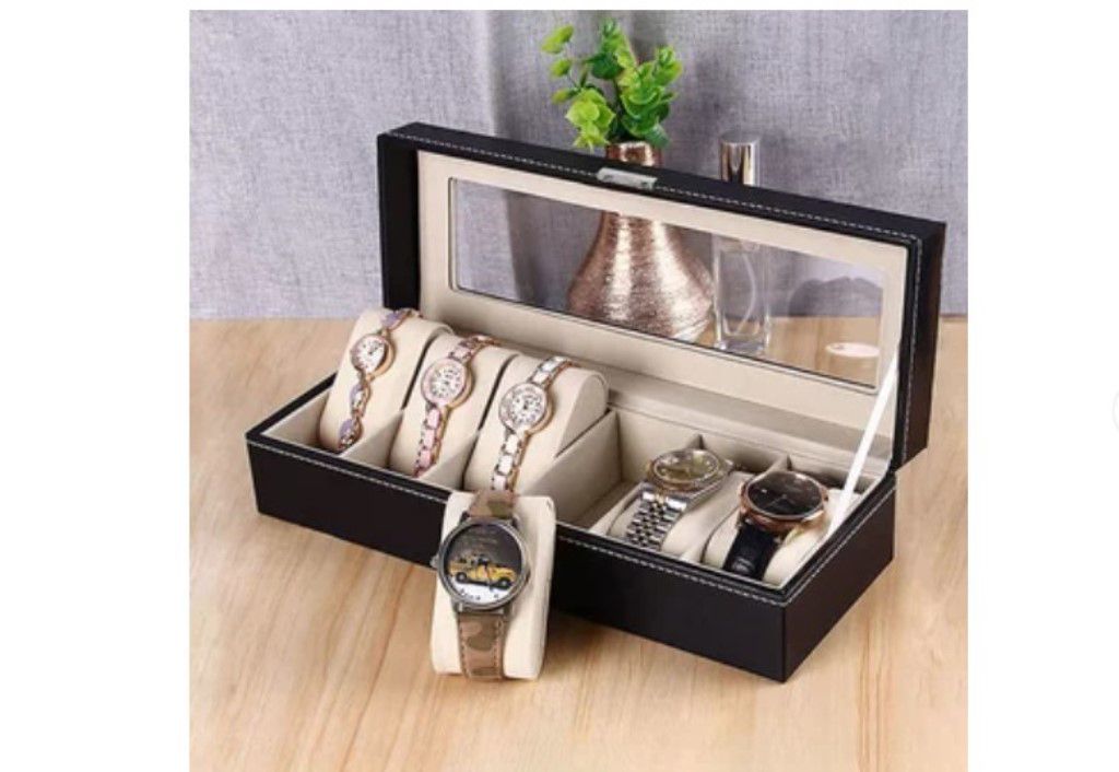 Caja Organizadora Porta Relojes 6 Compartimientos de CALIDAD