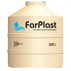 FARPLAST - TANQUE PARA AGUA DE 2,600 LTS ARENA CON ACCESORIOS