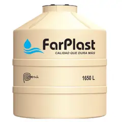 FARPLAST - TANQUE PARA AGUA DE 1,650 LTS ARENA CON ACCESORIOS