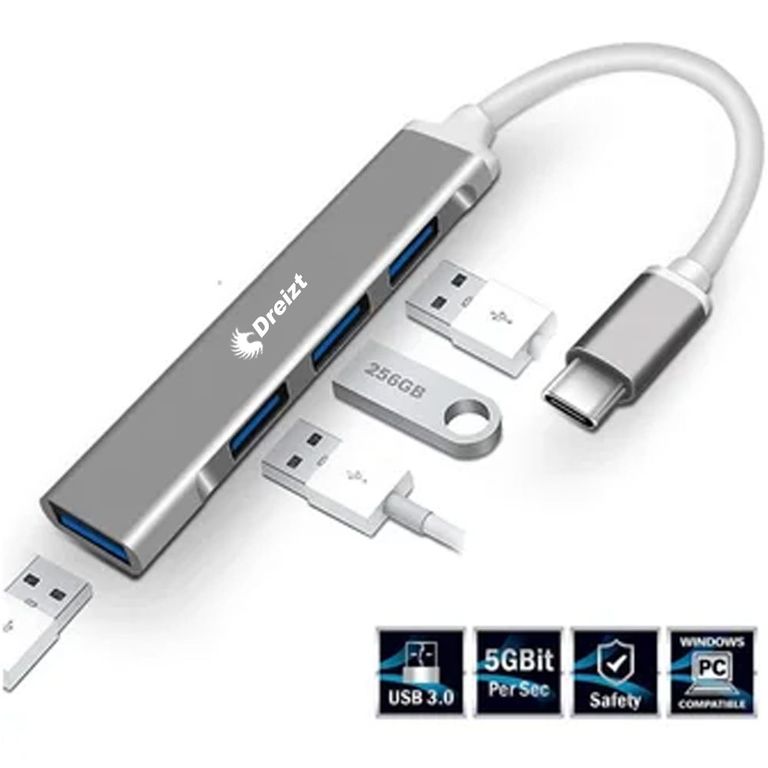 Multipuerto Entrada Adaptador Hub USB Tipo C