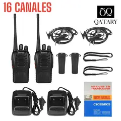 OEM - Kit Completo 2 Walkie Talkie Radio Transceptor 16Canales