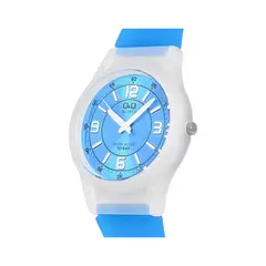 Q&Q - Reloj Deportivo Mujer 10 BAR Resistente al Agua Azul Claro Digital Cronómetro Alarma Juvenil