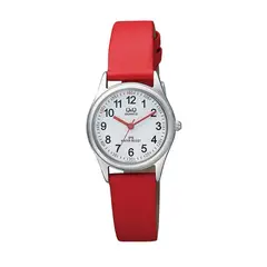 Q&Q - Reloj de Cuero Rojo para Mujer Original QQ