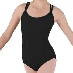NACIONAL - Body Leotard Profesional Lycra Doble Tirante para Ballet y Danza - Negro