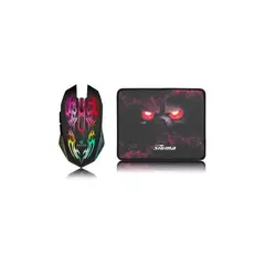 GENERICO - Kit mouse gamer con luz led mouse pad gamer