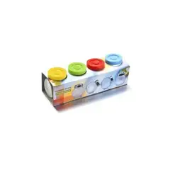 GENERICO - PACK 3 Organizador de cocina - condimentero de vidrio con tapa -