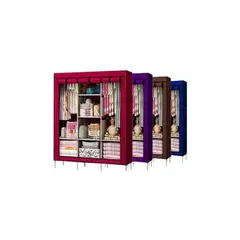 GENERICO - Ropero armable NEGRO 3 cuerpos estante para colgadores y ropa.