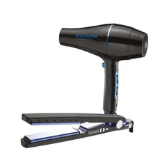 BABYLISS PRO - Combo de Plancha + Secadora BaBylissPRO Nano Black