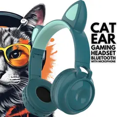 OEM - Audífonos Bluetooth On-ear con Micrófono Orejas de Gato - Verde