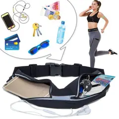 TODO FIT - Canguro para correr 2 bolsillo Modelo Delgado Negro