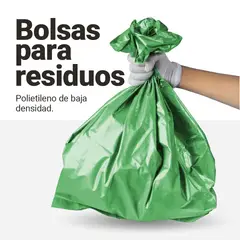 GENERICO - Bolsas verdes para basura 35 L, 2 micras, 100 uds