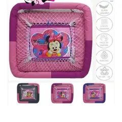 LH ELECTRONIC - Corral Con Ruedas para Bebes Acolchado Lona - Niña