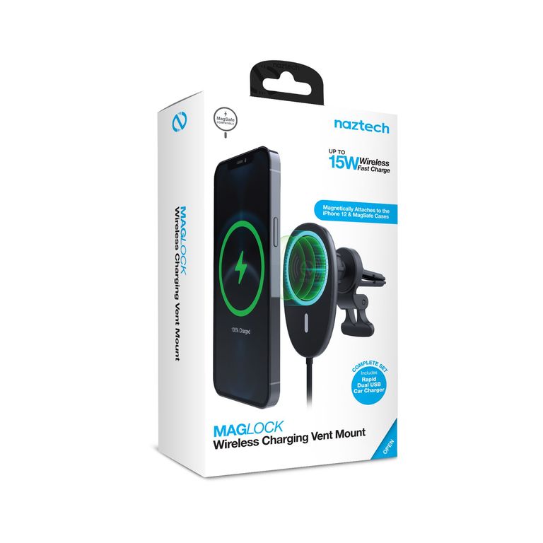 MagLock 15W Wireless Charging Vent Mount Black