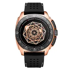 RUIMAS - RELOJ HOMBRE NEGRO DORADO RN554G