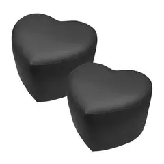 BARAKA HOME - Puff Corazón Lou Tapizado Doble - Negro