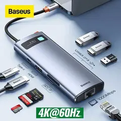 BASEUS - Adaptador HUB tipo C 8 en 1 HDMI 60hz