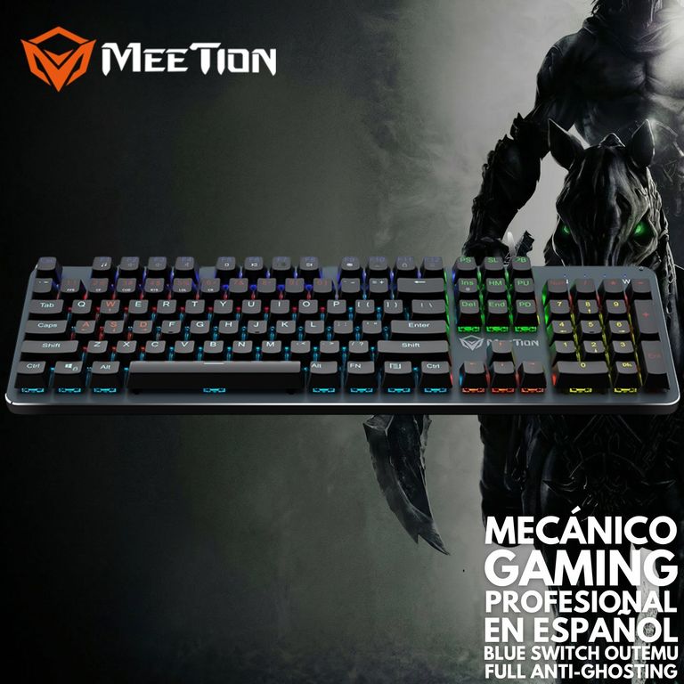 Teclado Gamer Mecánico RGB MK007 en Español Customizable BLUE SWITCH OUTEMU ANTI-GHOSTING